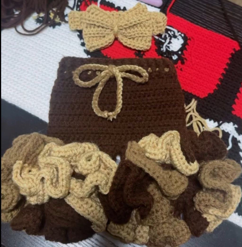 Crochet Ruffle Pants Set | Handmade Baby Girl | Newborn - 6-12 months