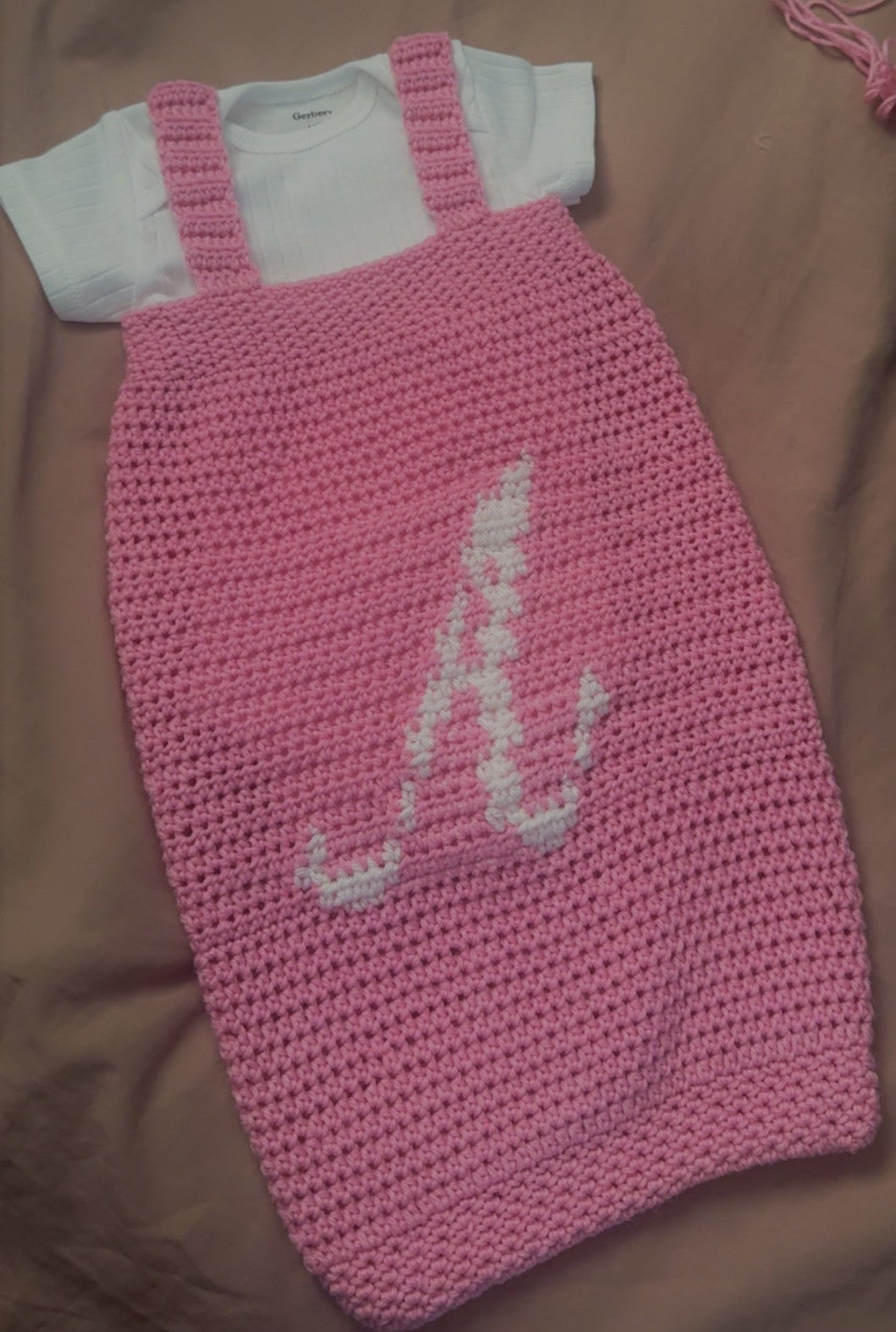 Custom Monogram Crochet Sleeping Sack | Personalized Baby Gift | Newborn - 6-12 months